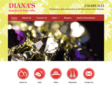 Tablet Screenshot of dianasjewelers-satx.com